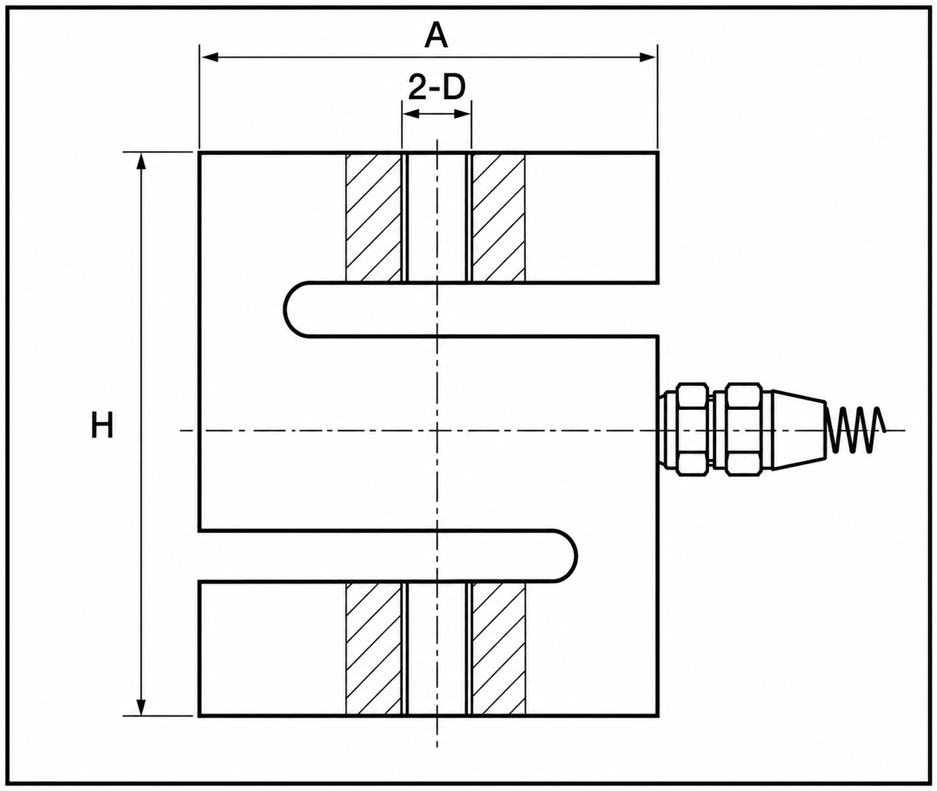 PA6110 S-Type Load Cell Dimension Diagram